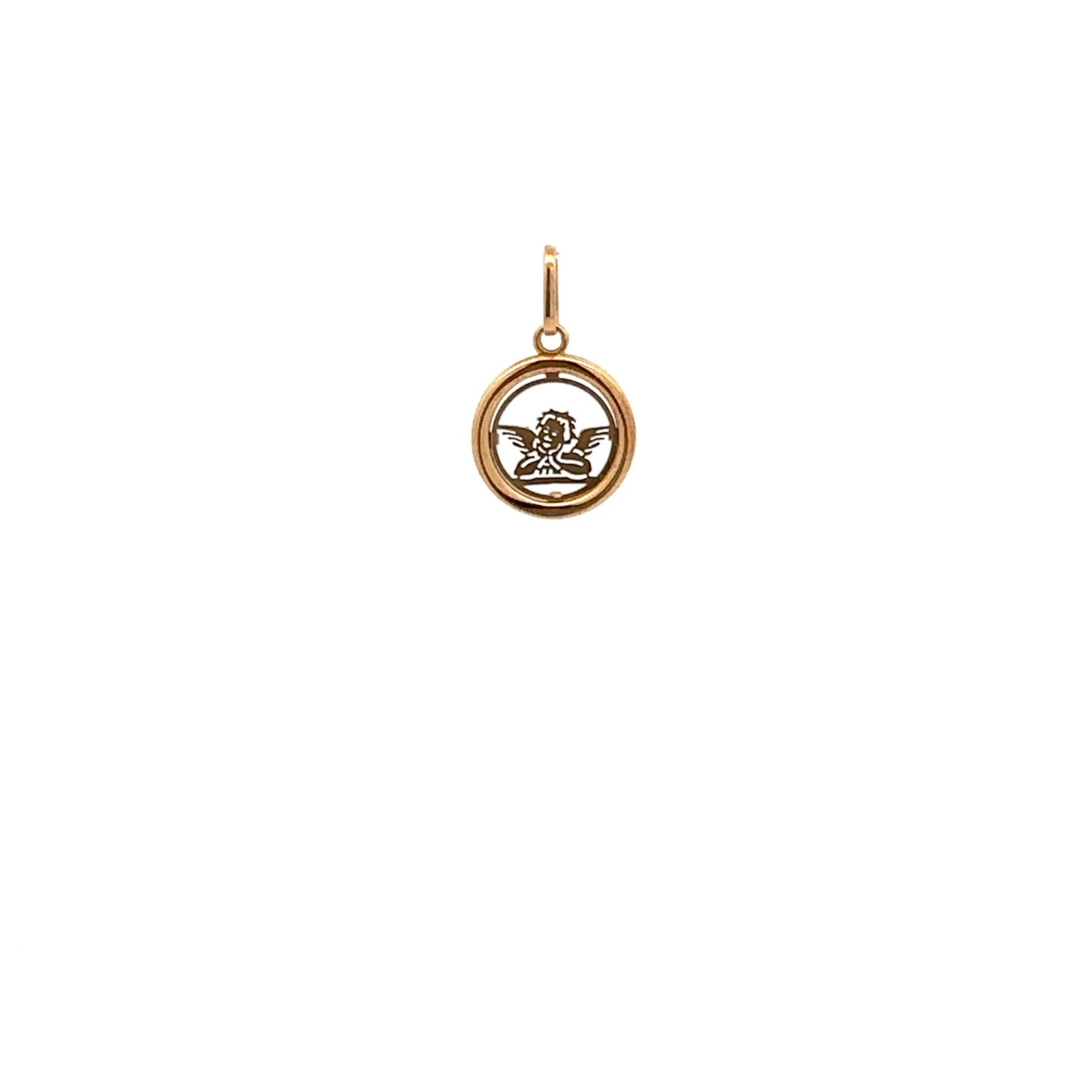 18K Gold Pendant Charm Angel Tiny 0.92 grams - Rafant
