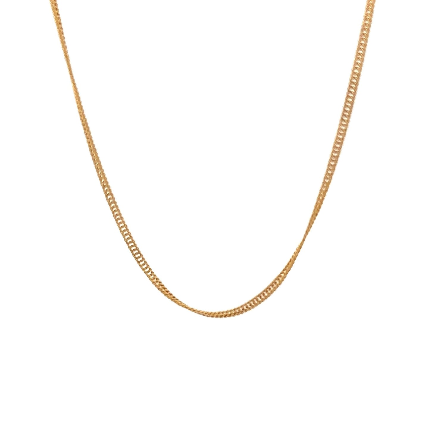 18K Gold Necklace Chain Curb 17.5 inches 2.21 grams - Rafant