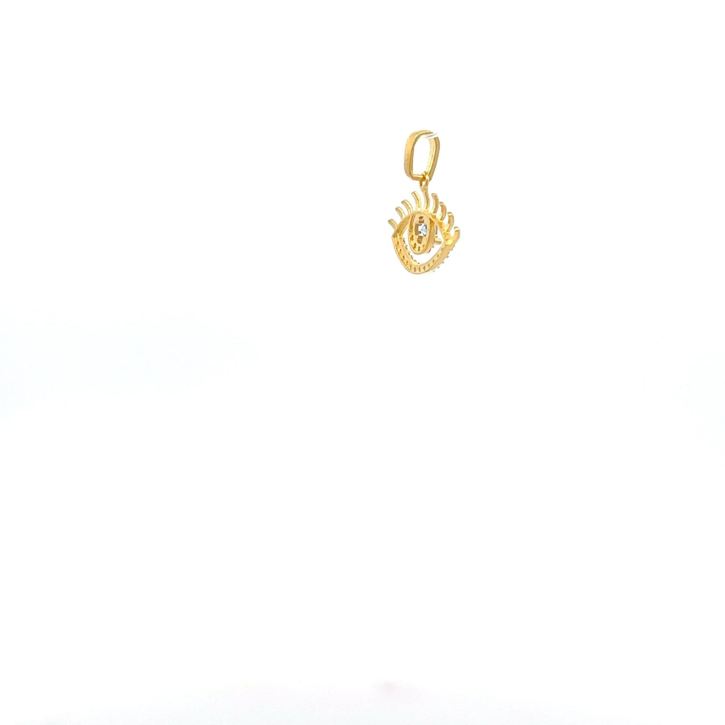 18K Gold Pendant Charm Evil Eye Cubic Zirconia - Rafant