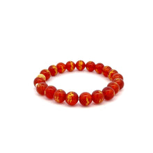 Load image into Gallery viewer, 18K Gold Money Ball Lucky Charm Beads Bracelet Gemstones Red Agate 8mm - Rafant
