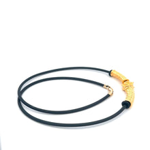 Load image into Gallery viewer, 24K/18K Gold Lucky Charm Rubber Cord 16 inches Necklace with 14k Gold Clasps - Rafant
