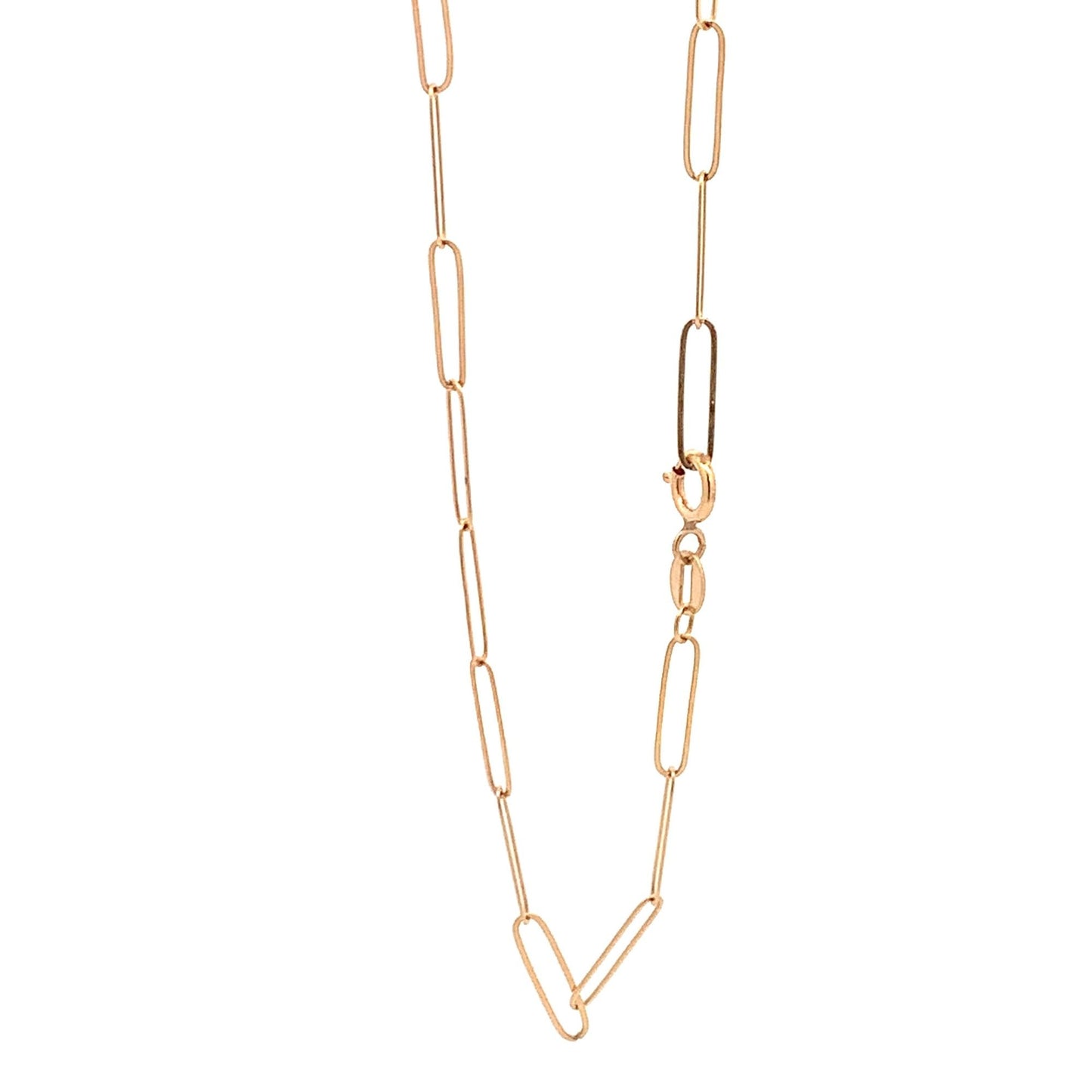 18K Yellow Gold Bracelet Paperclip 1 gram Size 8 inches - Rafant