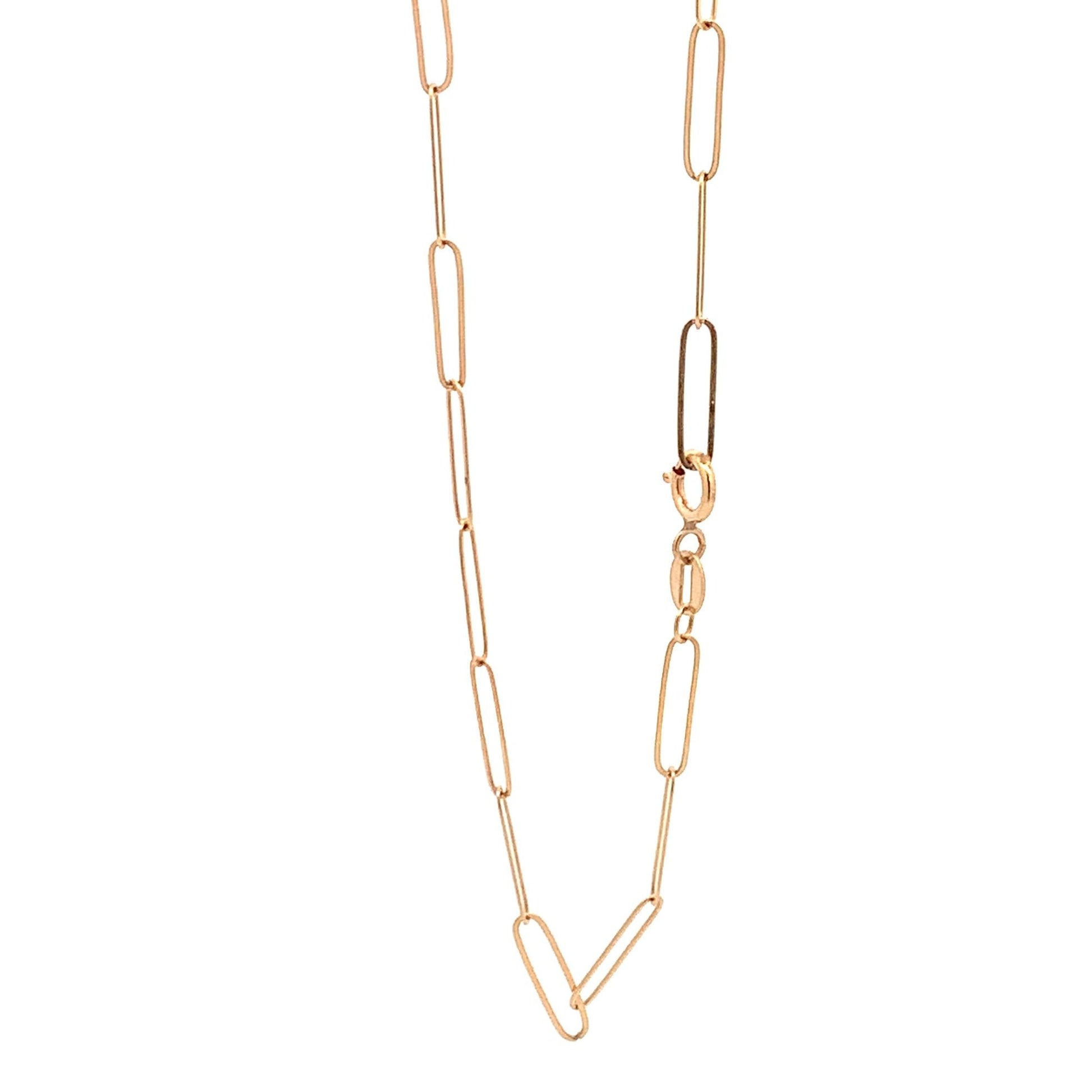 18K Yellow Gold Bracelet Paperclip 1 gram Size 8 inches - Rafant
