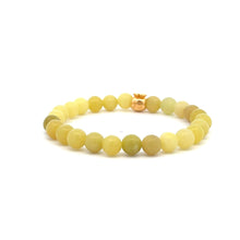Load image into Gallery viewer, 18K Gold Money Bag Lucky Charm Bracelet Gemstones Lemon Jade 6mm - Rafant
