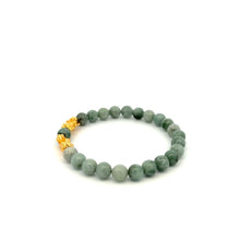 Load image into Gallery viewer, 18K Gold Dragon Pixiu Double Piyao Lucky Charm Bracelet Gemstones Burmese Jade 6mm - Rafant
