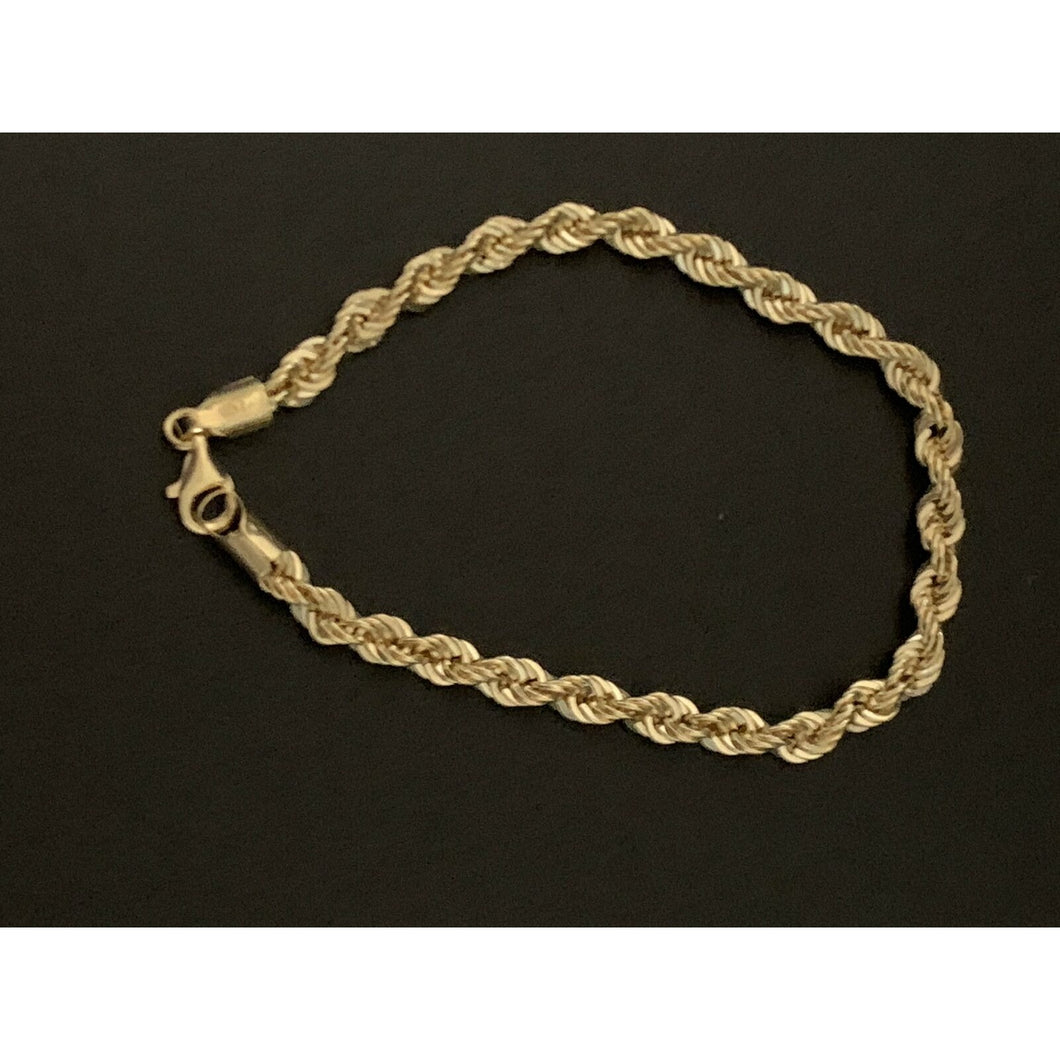 18K Gold Bracelet Rope Chain Size 7 inches 4.03 grams - Rafant