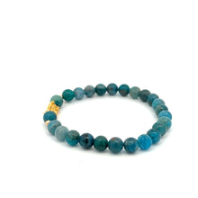 Load image into Gallery viewer, 18K Gold Dragon Pixiu Piyao Lucky Charm Beads Bracelet Gemstones Apatite 6mm - Rafant
