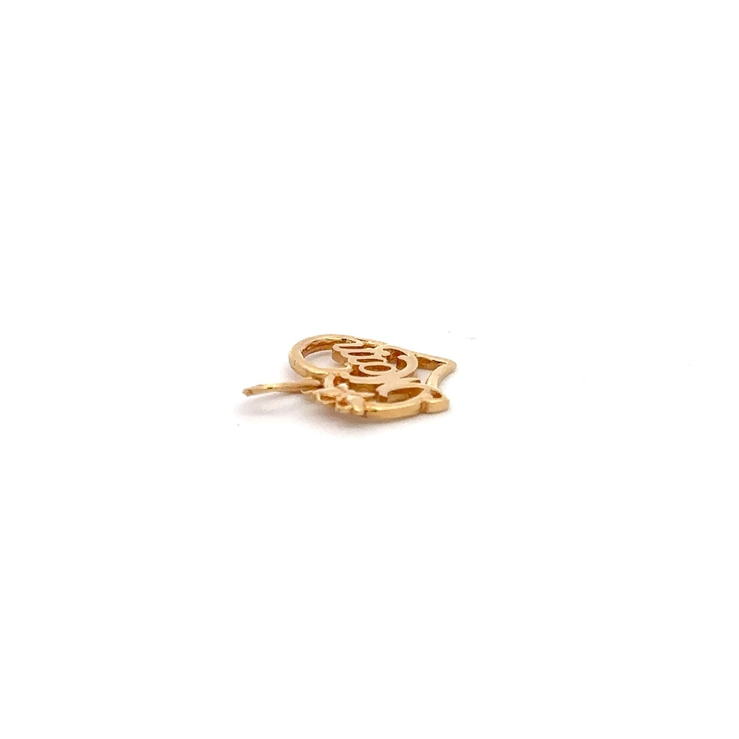 18K Gold Pendant Charm Heart MOM Butterfly 0.97 grams - Rafant