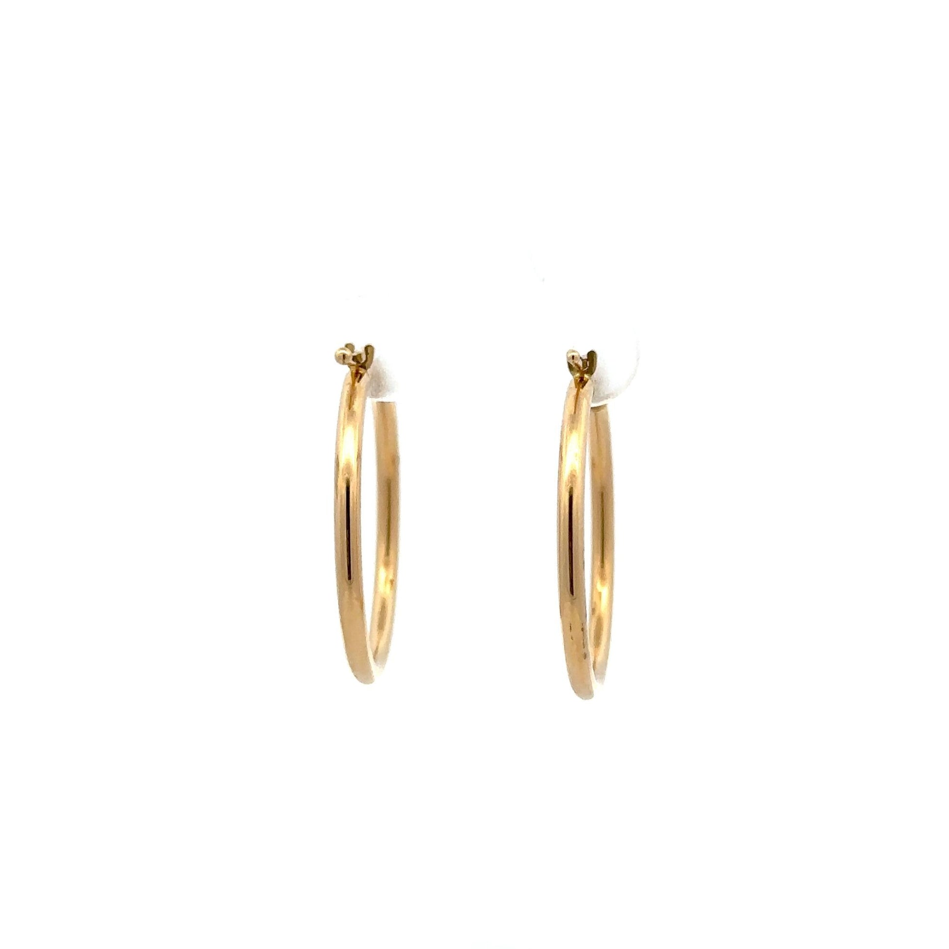 18K Gold Earrings Hoops Polished 1.64 grams - Rafant