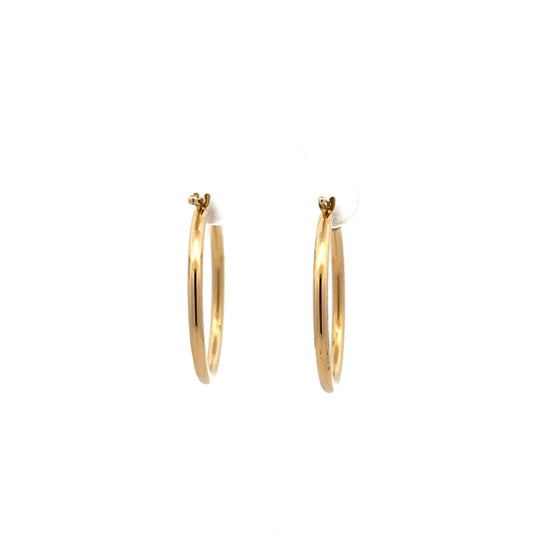 18K Gold Earrings Hoops Polished 1.64 grams - Rafant