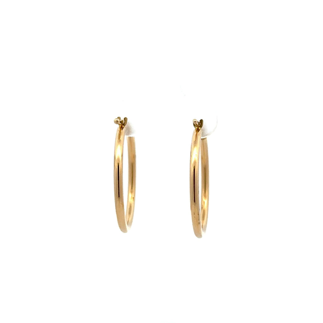 18K Gold Earrings Hoops Polished 1.64 grams - Rafant