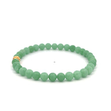 Load image into Gallery viewer, 18K Gold Money Ball Lucky Bracelet Gemstones Natural Green Jade 6mm Size 8 in Extra Large
