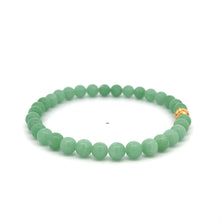 Load image into Gallery viewer, 18K Gold Money Ball Lucky Bracelet Gemstones Natural Green Jade 6mm Size 8 in Extra Large
