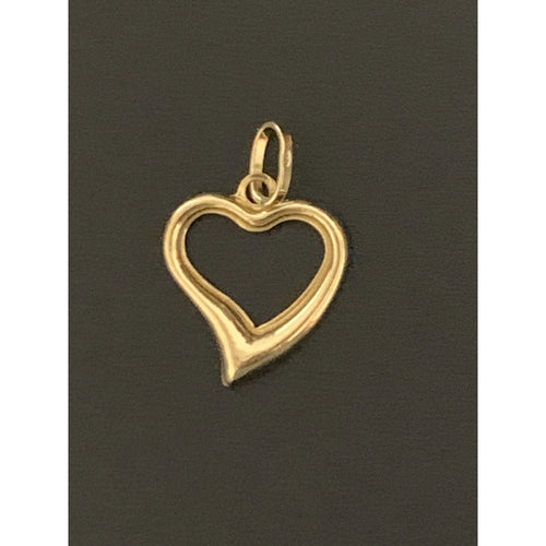 18K Gold Pendant Open Heart 0.66grams - Rafant