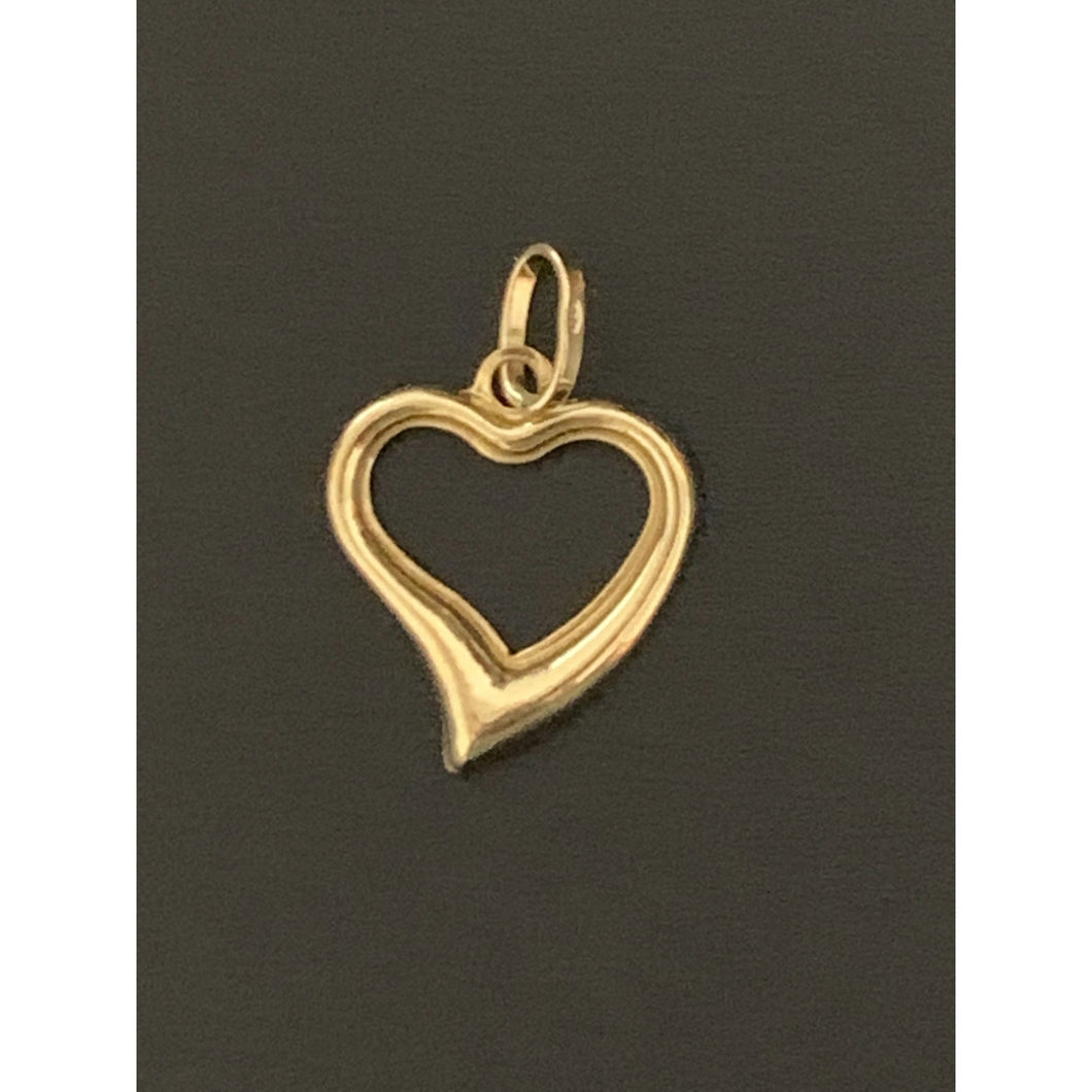 18K Gold Pendant Open Heart 0.66grams - Rafant