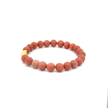 Load image into Gallery viewer, 18K Gold Piyao Pixiu Dragon Lucky Charm Bracelet Gemstones Jade Indian Red 6mm - Rafant
