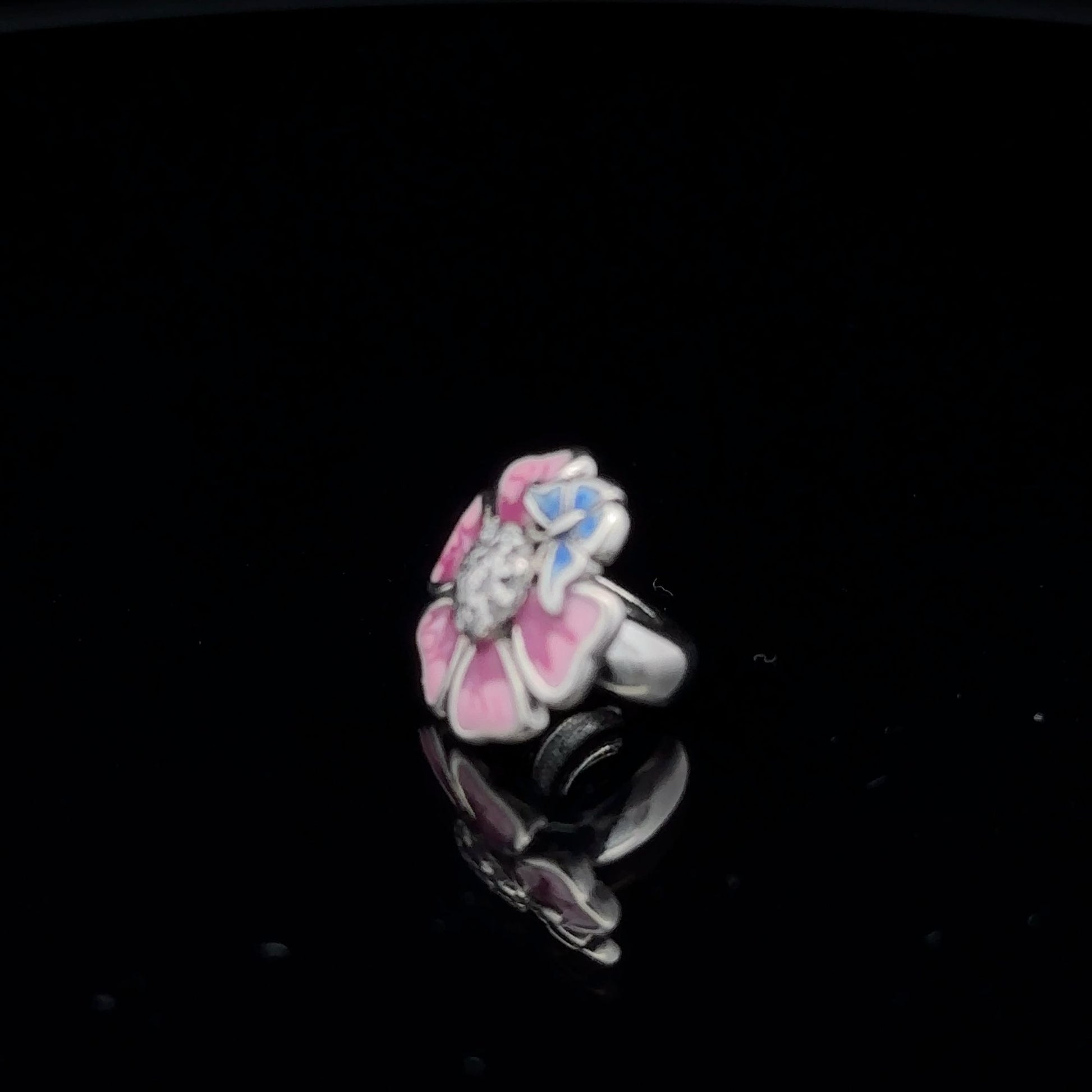 925 Sterling Silver Charm Bead Flower Pink Multicolor For Charm Bracelet Necklace - Rafant