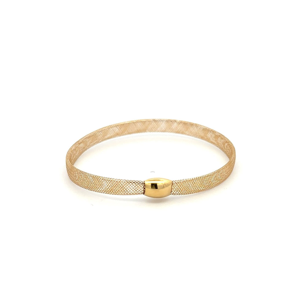 18K Gold Bracelet Mesh Soft Bangle Flexible Size 6.5 inches 0.85 grams - Rafant
