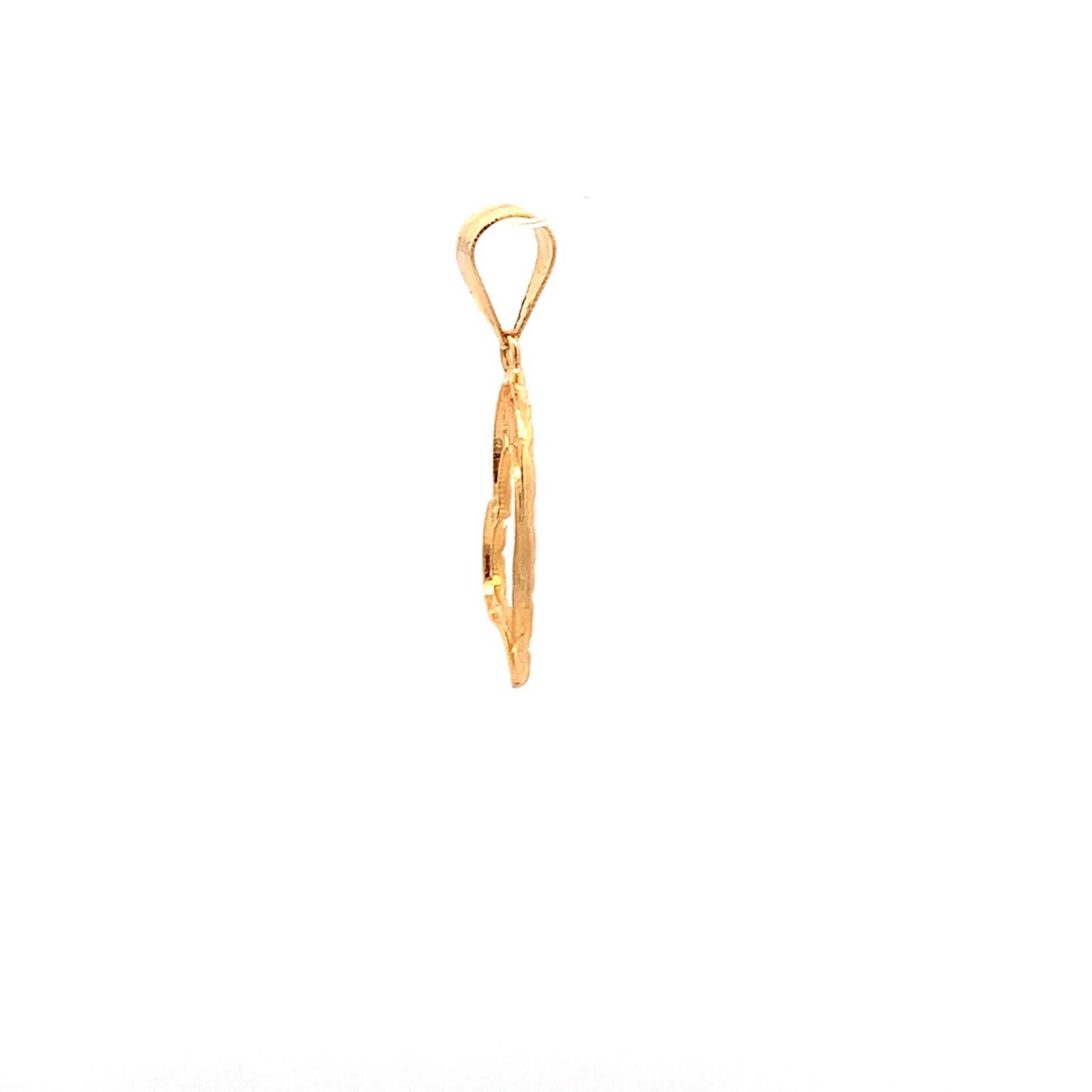 18K Yellow Gold Pendant Heart 0.80 grams Small - Rafant