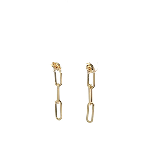 18K Gold Earrings Paperclips Stud Post 1.09 grams - Rafant