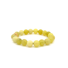 Load image into Gallery viewer, 18K Gold Money Bag Lucky Charm Beads Bracelet Gemstones Lemon Jade 8mm - Rafant
