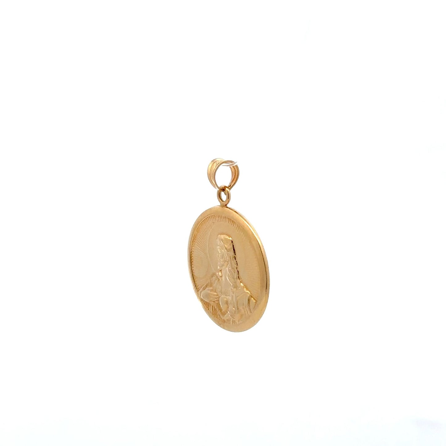 18K Gold Pendant Jesus Christ Saint Joseph Round 2.79 grams - Rafant