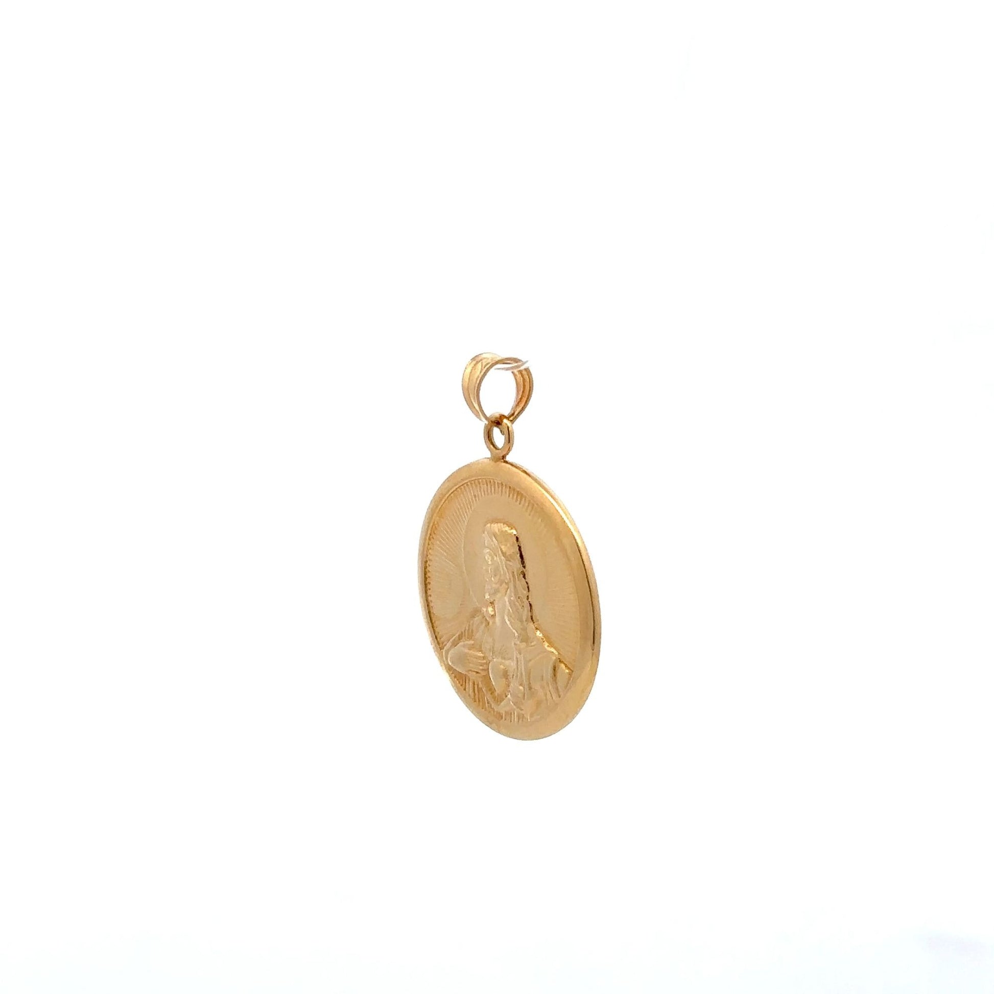 18K Gold Pendant Jesus Christ Saint Joseph Round 2.79 grams - Rafant