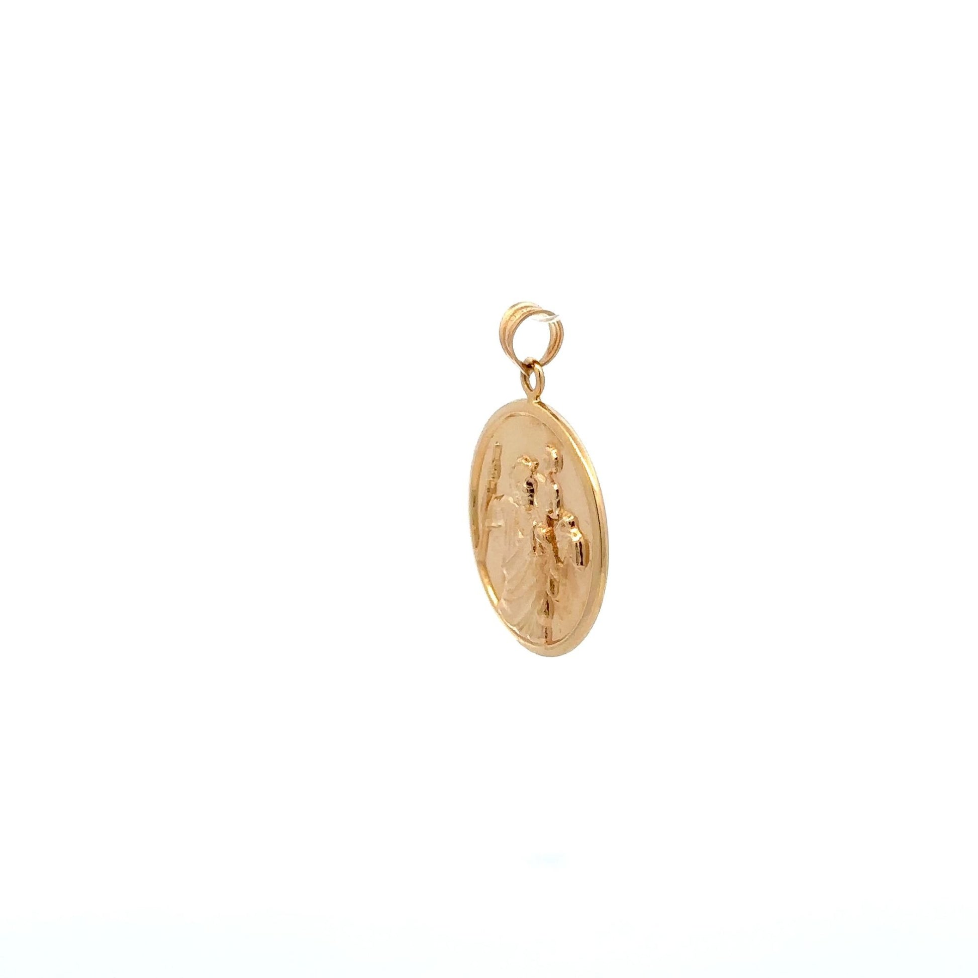 18K Gold Pendant Jesus Christ Saint Joseph Round 2.79 grams - Rafant