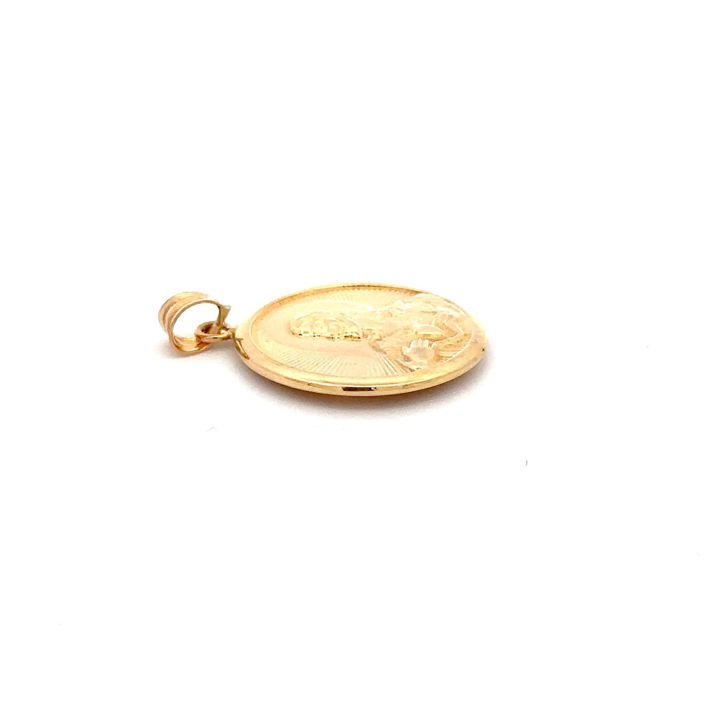 18K Gold Pendant Jesus Christ Saint Joseph Round 2.79 grams - Rafant