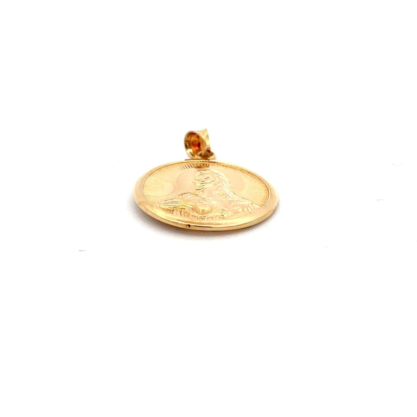 18K Gold Pendant Jesus Christ Saint Joseph Round 2.79 grams - Rafant