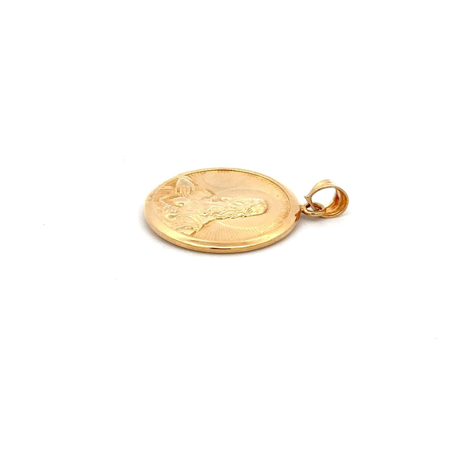18K Gold Pendant Jesus Christ Saint Joseph Round 2.79 grams - Rafant