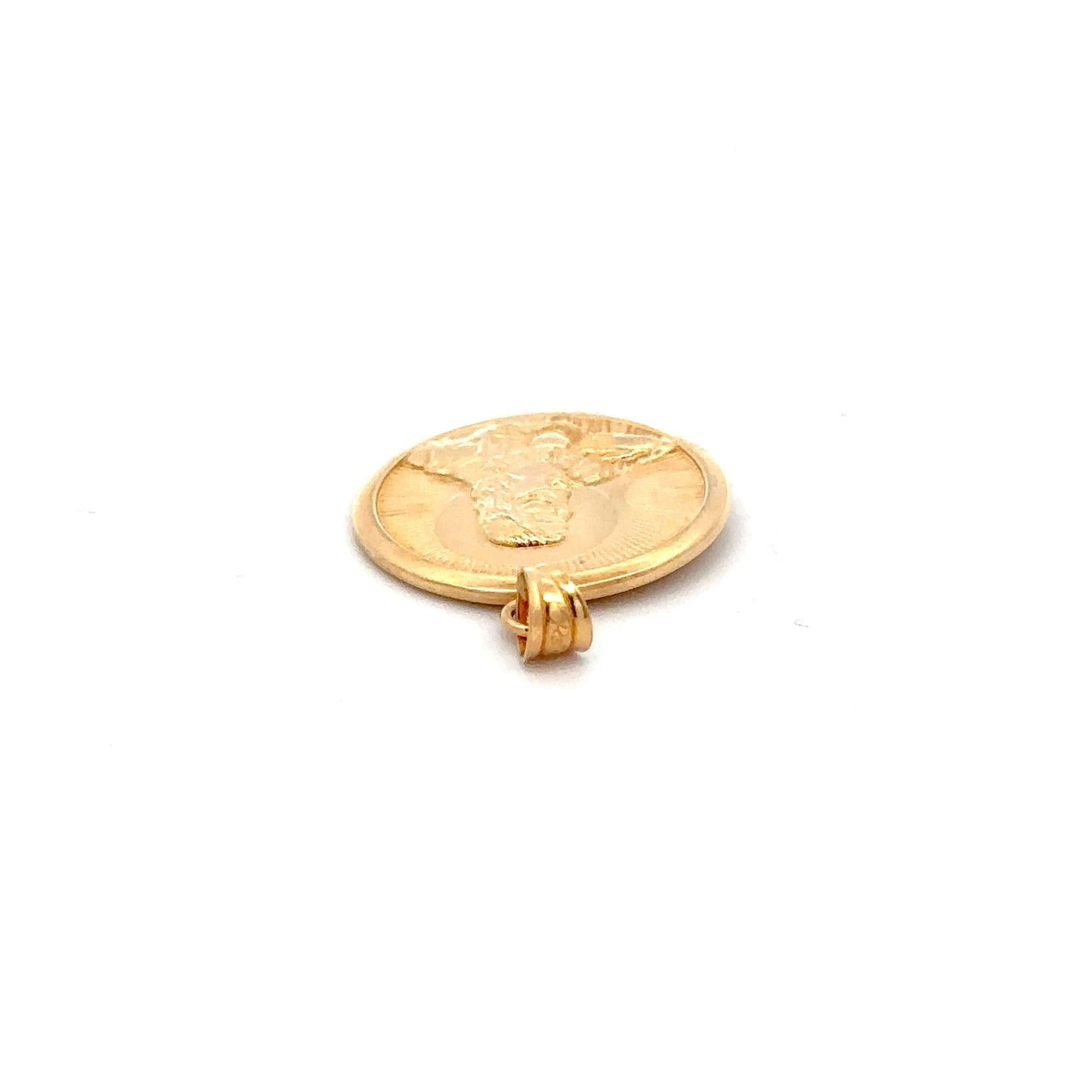 18K Gold Pendant Jesus Christ Saint Joseph Round 2.79 grams - Rafant