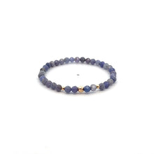 Load image into Gallery viewer, Natural Tanzanite Gemstones Mini 4mm Micro Faceted 18K Gold Charm Beads - Rafant
