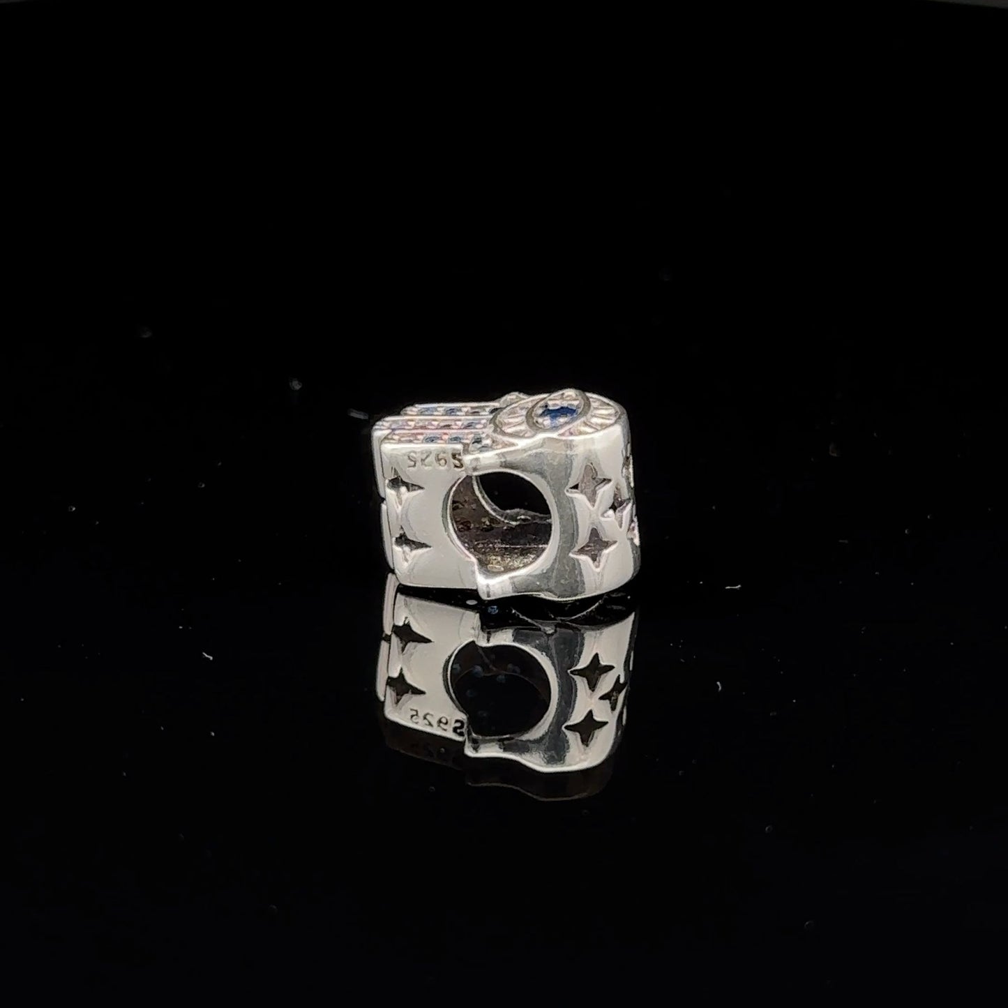 925 Sterling Silver Charm Bead  Hand of Fatima Hamsa For Charm Bracelet Necklace - Rafant