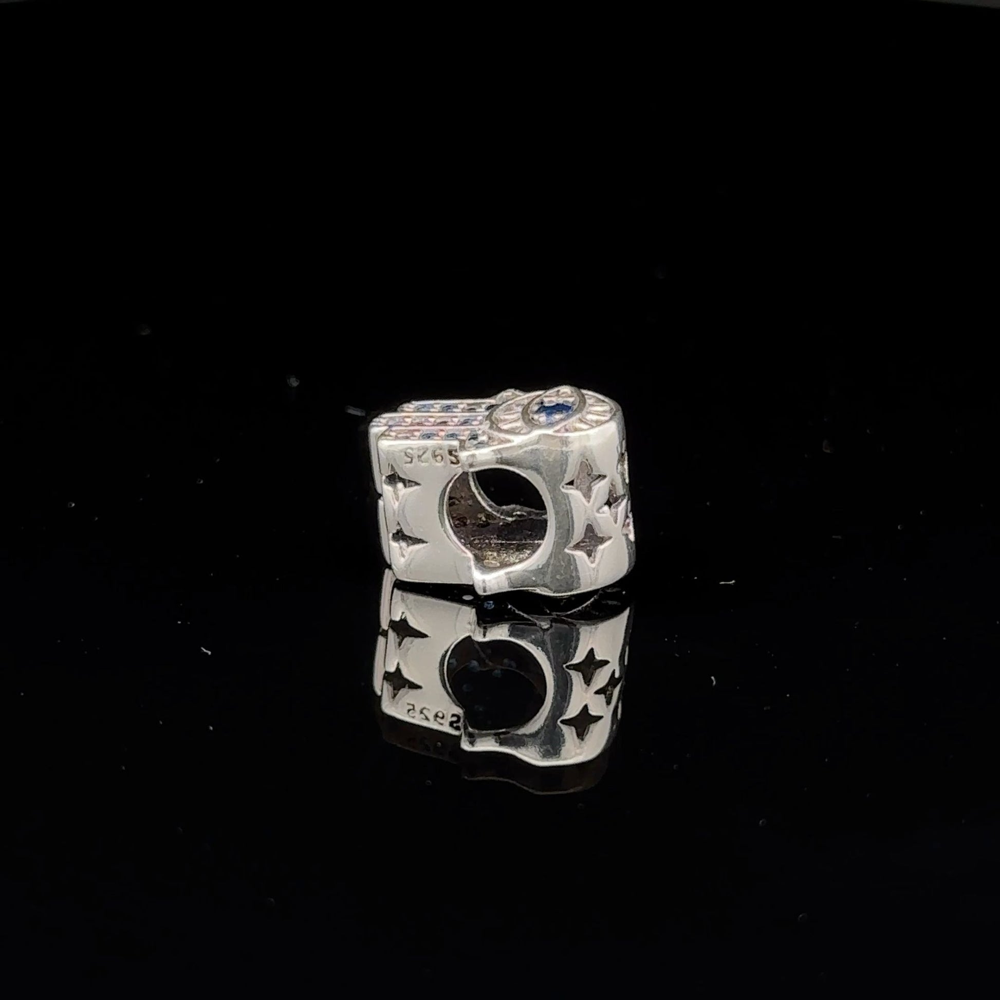 925 Sterling Silver Charm Bead  Hand of Fatima Hamsa For Charm Bracelet Necklace - Rafant