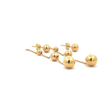 Load image into Gallery viewer, 18K Gold Earrings Stud Dangling Balls  Two Ways 2.92 grams - Rafant
