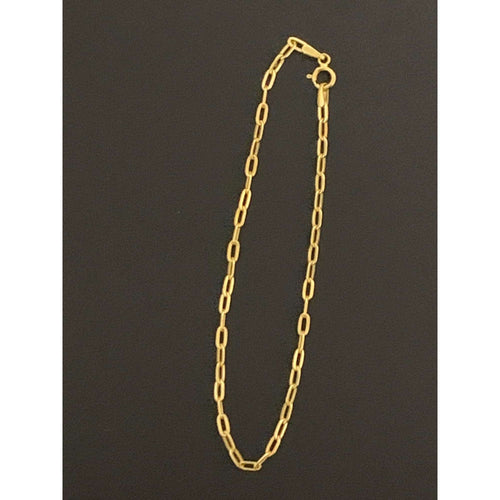 18K Gold  Bracelet Paperclips 7.5 inches 1.01 grams