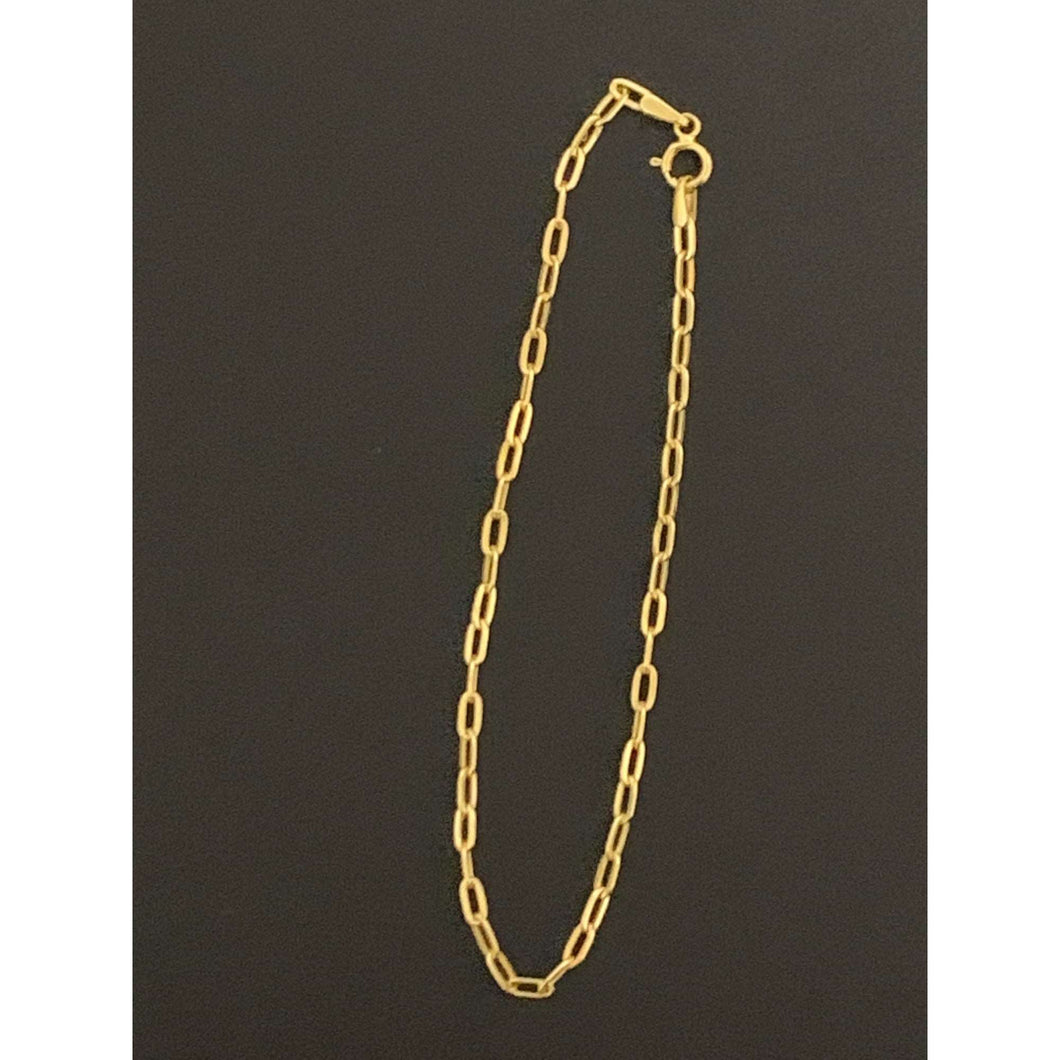 18K Gold  Bracelet Paperclips 7.5 inches 1.01 grams