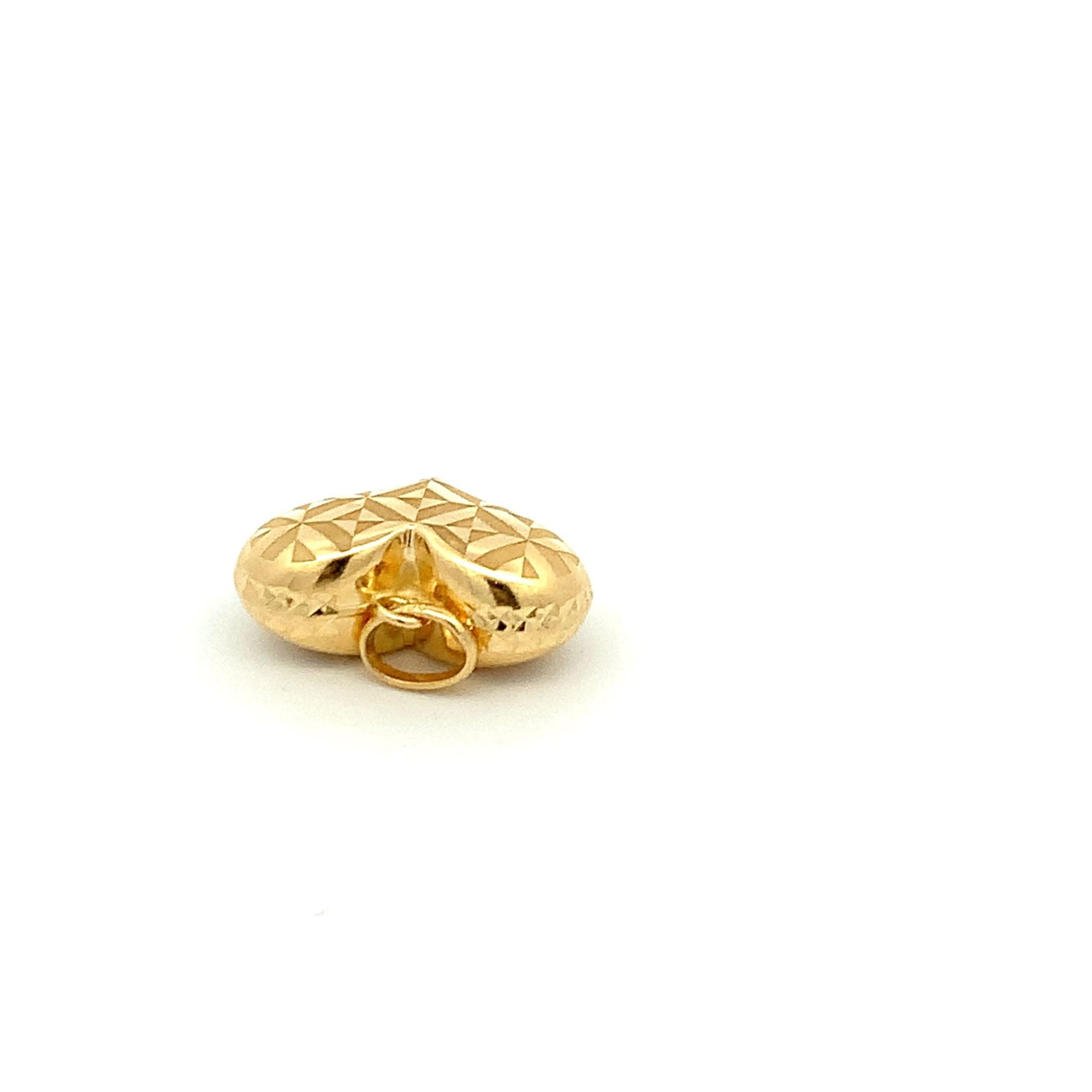 18K Yellow Gold Pendant Puffed Heart 2.10 grams - Rafant