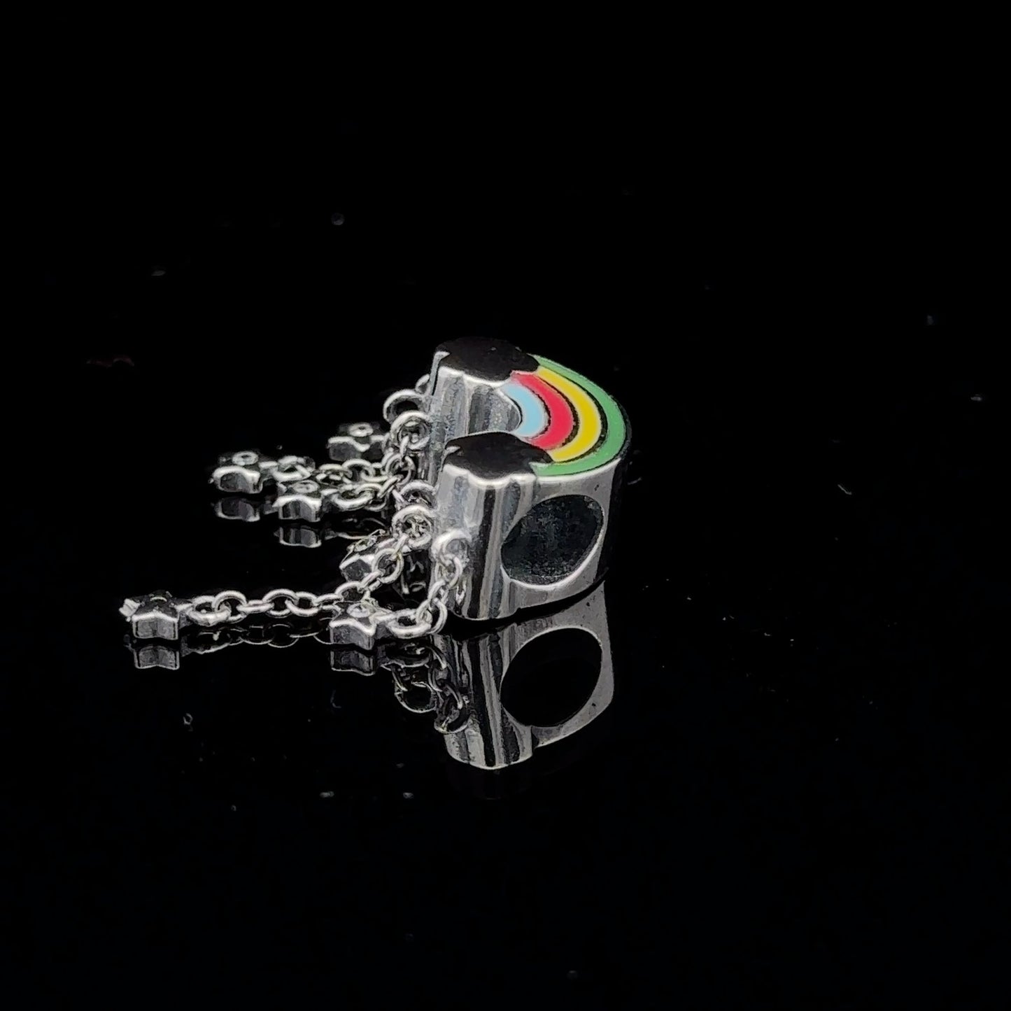 925 Sterling Silver Charm Bead Rainbow Stars For Charm Bracelet Necklace - Rafant