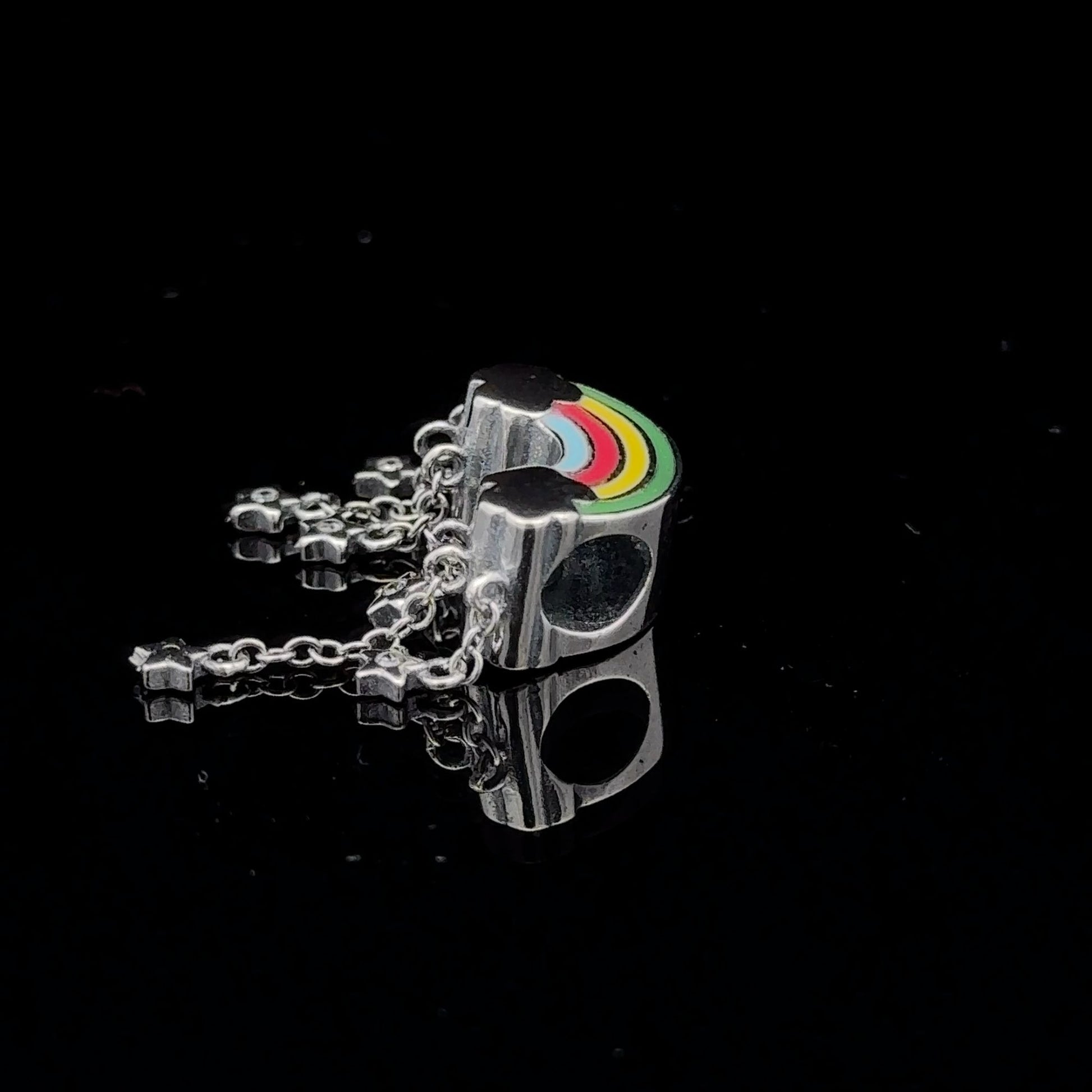 925 Sterling Silver Charm Bead Rainbow Stars For Charm Bracelet Necklace - Rafant