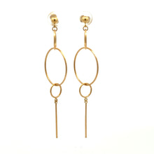 Load image into Gallery viewer, 18K Gold Earrings Dangle Drop Circles 2.50 grams - Rafant
