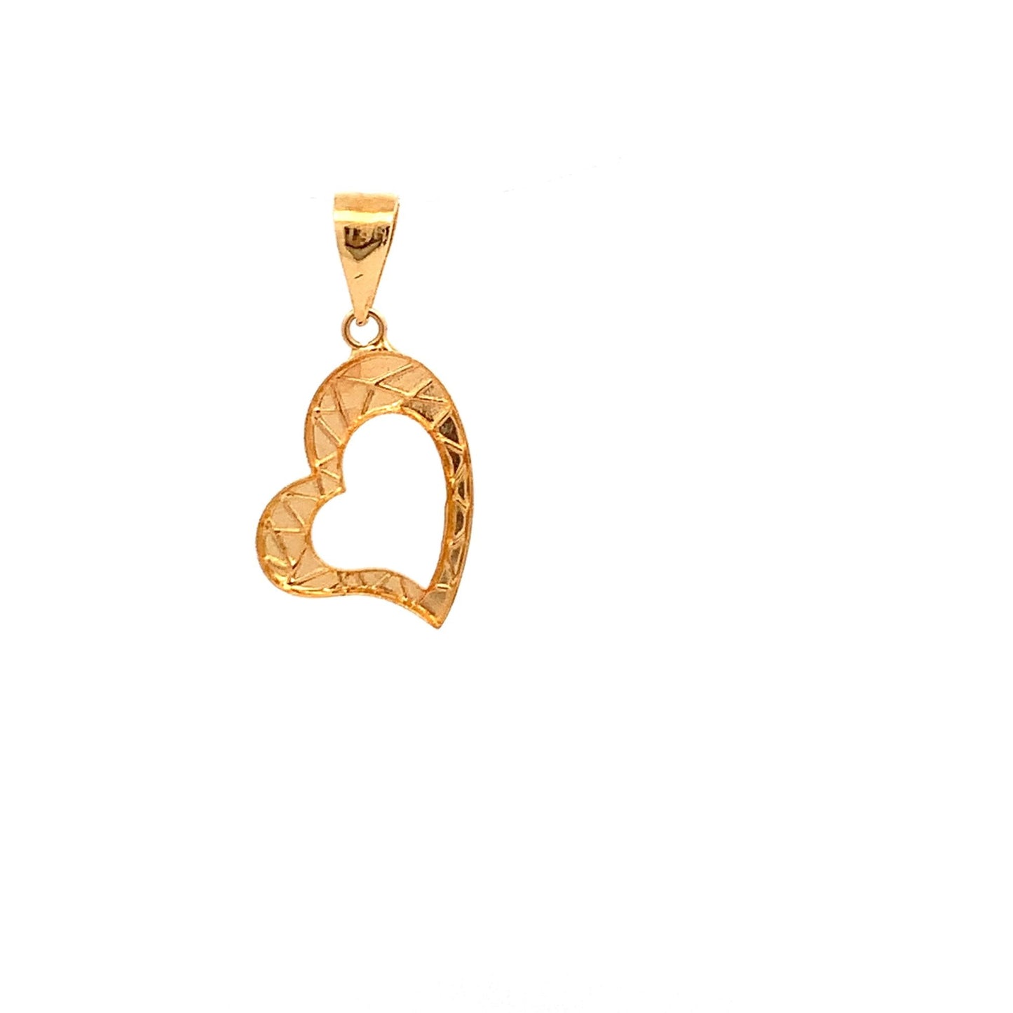 18K Yellow Gold Pendant Heart 0.80 grams Small - Rafant