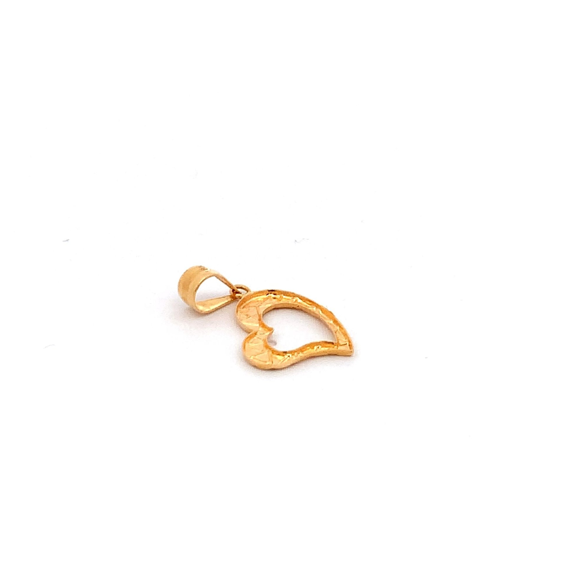 18K Yellow Gold Pendant Heart 0.80 grams Small - Rafant