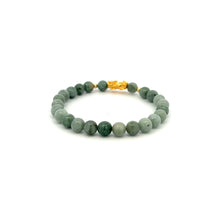 Load image into Gallery viewer, 18K Gold Dragon Pixiu Piyao Lucky Charm Beads Bracelet Gemstones Burmese Jade 6mm - Rafant
