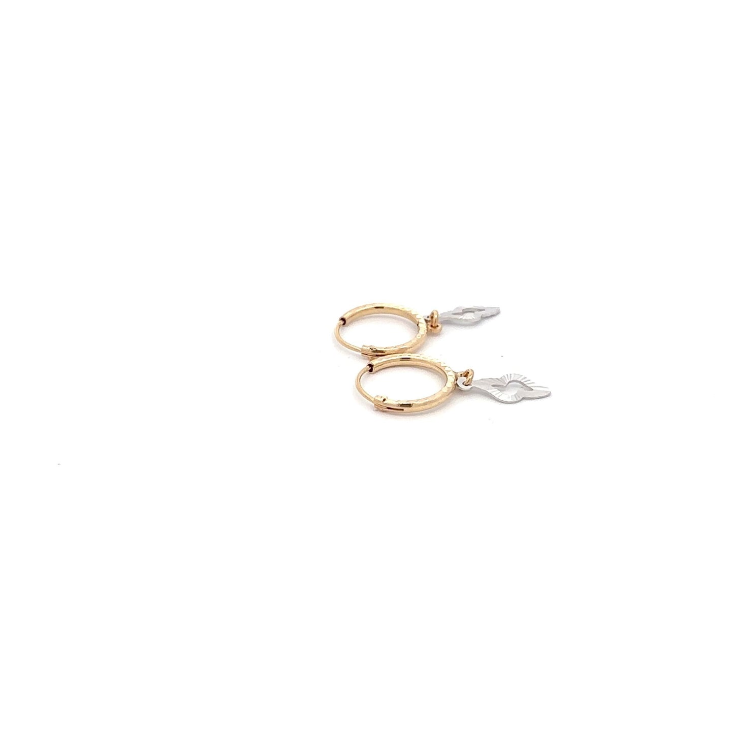 18K Gold Earrings Hoops Two Tone - Rafant