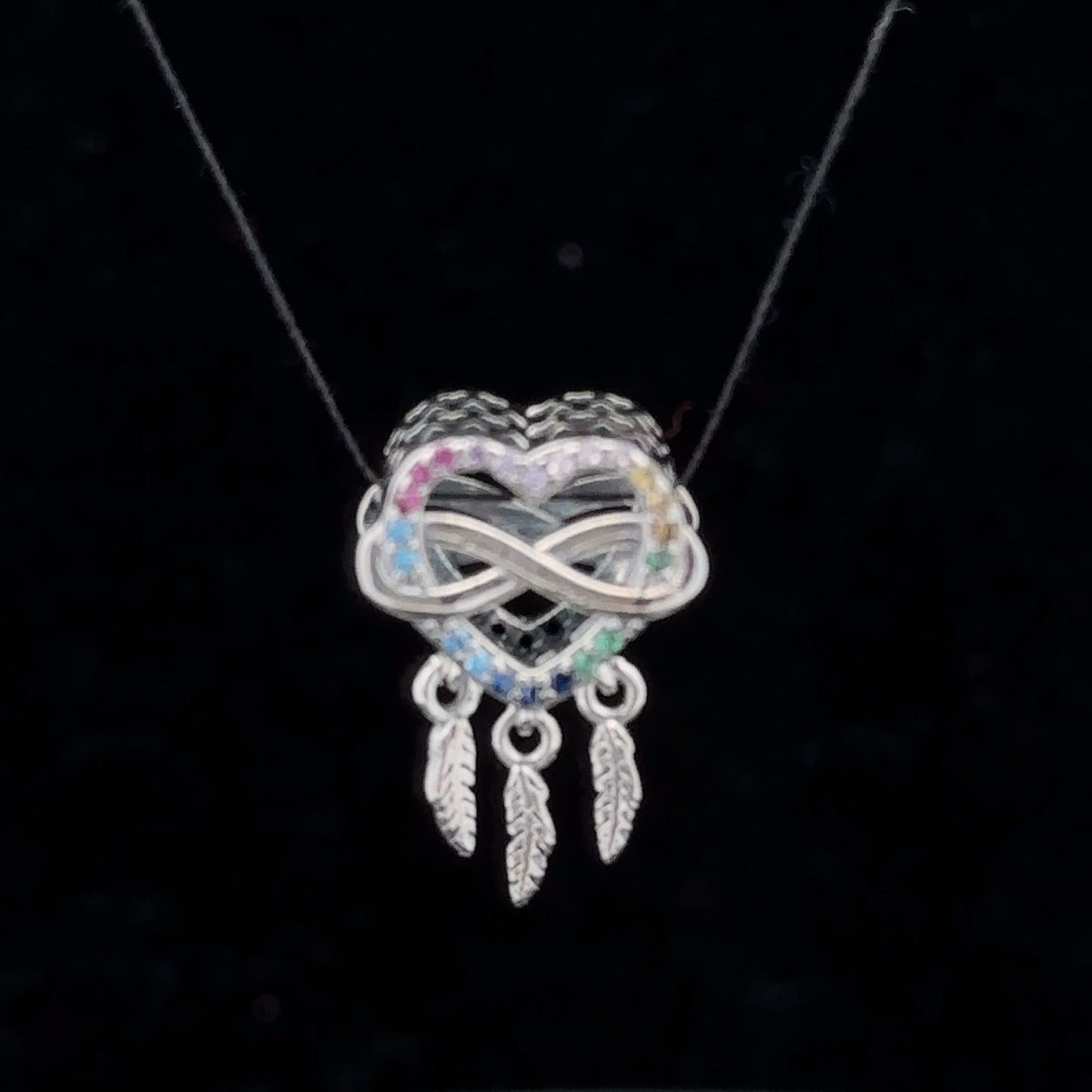 925 Sterling Silver Charm Bead Heart Infinity For Charm Bracelet Necklace - Rafant