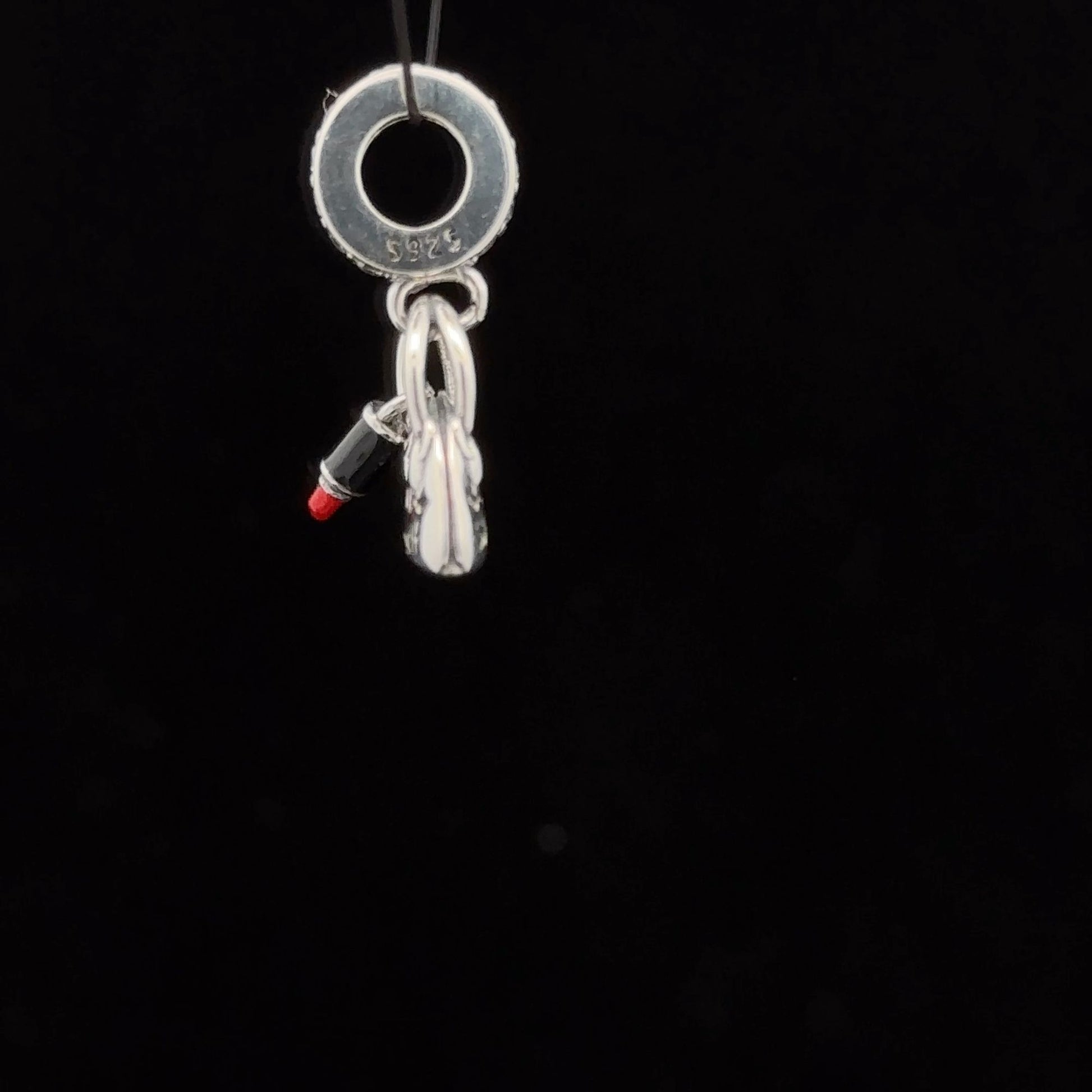 925 Sterling Silver Charm Bead Hanging Love Yourself Bag Lipstick For Bracelet Necklace - Rafant