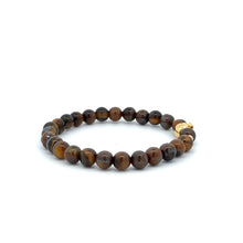 Load image into Gallery viewer, 18K Gold Money Bag Lucky Charm Beads Bracelet Gemstones Tiger&#39;s Eye 6mm - Rafant
