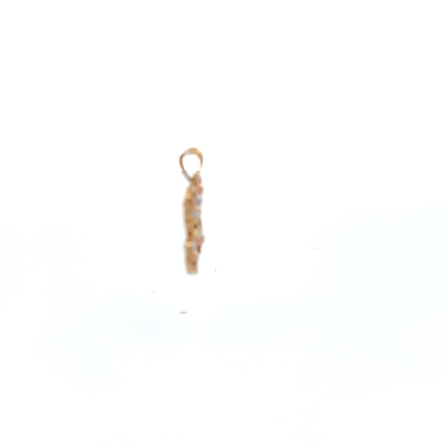 18K Gold Pendant Flower Tricolor White Yellow Rose Gold 2.40 grams - Rafant
